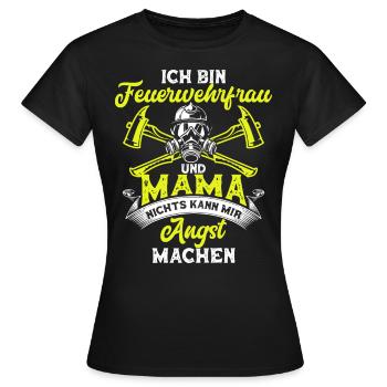 Feuerwehrfrau Mama Freiwillige Feuerwehr Geschenk - Frauen T-Shirt - Schwarz - Vorne - AI Model Female 172 dark (172cm)