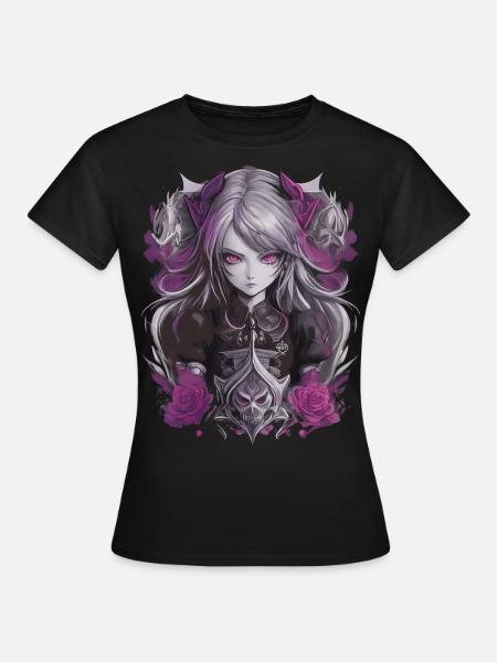 Gothic Anime Mädchen - Frauen T-Shirt - Schwarz