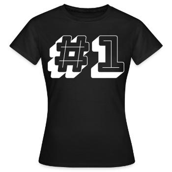 Nummer Eins Nummer 1 - Frauen T-Shirt - Schwarz - Vorne - AI Model Female 172 dark (172cm)