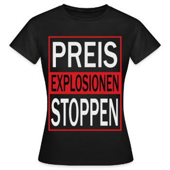 Arrêtez l’explosion des prix - T-shirt Femme - noir - Devant - AI Model Female 172 dark (172cm)