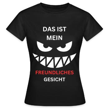 Freundliches Gesicht Grinsen - Frauen T-Shirt - Schwarz - Vorne - AI Model Female 172 dark (172cm)