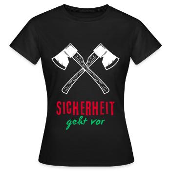 Sicherheit geht vor - Frauen T-Shirt - Schwarz - Vorne - AI Model Female 172 dark (172cm)