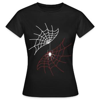 Zweifarbige Spinnennetze - Frauen T-Shirt - Schwarz - Vorne - AI Model Female 172 dark (172cm)