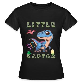 prehistoric dinosaur carnivorous raptor cretaceous - Women's T-Shirt - black - Front - AI Model Female 172 dark (172cm)
