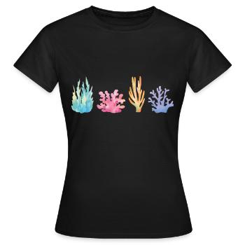 Vibranter Korallenriff - Frauen T-Shirt - Schwarz - Vorne - AI Model Female 172 dark (172cm)