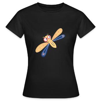 Delicate damselfly - Women's T-Shirt - black - Front - AI Model Female 172 dark (172cm)