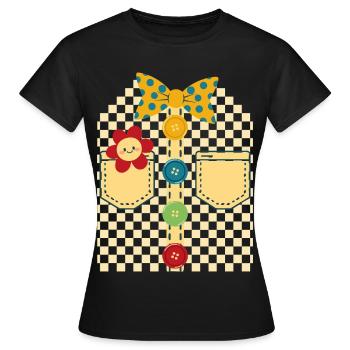Bunte Clown-Dekoration - Frauen T-Shirt - Schwarz - Vorne - AI Model Female 172 dark (172cm)