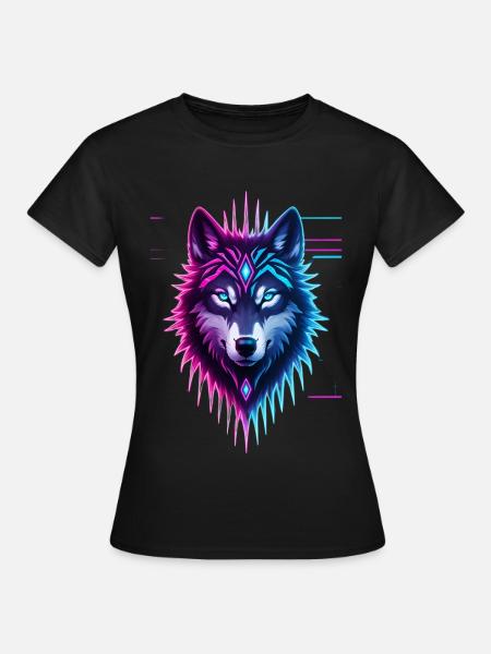 Couronne de Cristal de Loup Néon - T-shirt Femme - noir