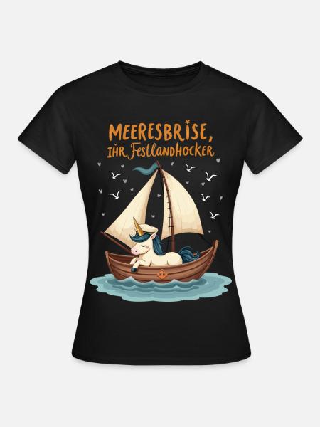 Segel Einhorn Ahoi ! - Frauen T-Shirt - Schwarz