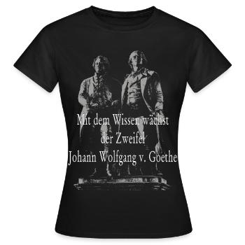 Citation de Johann Wolfgang von Goethe - T-shirt Femme - noir - Devant - AI Model Female 172 dark (172cm)