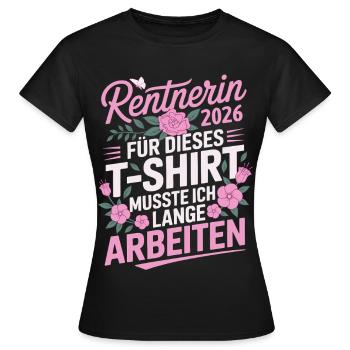 Pensioner 2026 - Women's T-Shirt - black - Front - AI Model Female 172 dark (172cm)