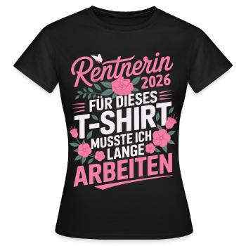 Pensioner 2026 - Women's T-Shirt - black - Front - AI Model Female 172 dark (172cm)