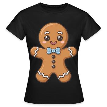 Lebkuchenmann - Frauen T-Shirt - Schwarz - Vorne - AI Model Female 172 dark (172cm)