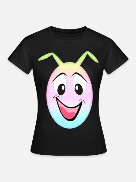 Pastellherzen Smile Ei Kawaii - Frauen T-Shirt - Schwarz