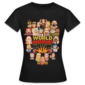 Dessins animés de lutte underground - T-shirt Femme - noir - Devant - AI Model Female 172 dark (172cm)