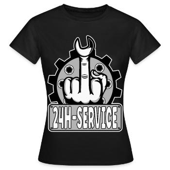 Middle Finger Stinker Finger 24h Service Design Grey - Women's T-Shirt - black - Front - AI Model Female 172 dark (172cm)