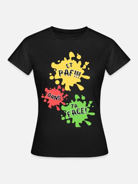 Boom, direkt ins Gesicht! - Frauen T-Shirt - Schwarz
