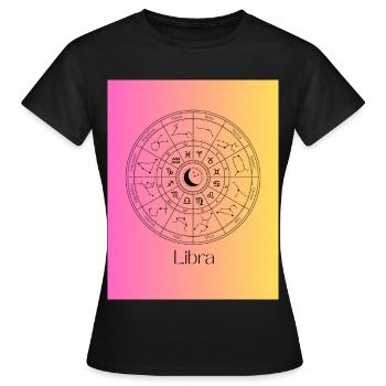 Libra Zodiac Circle Balance - Women's T-Shirt - black - Front - AI Model Female 172 dark (172cm)