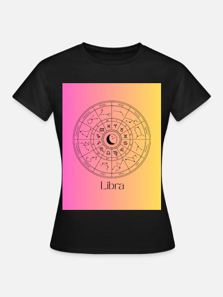 Waage-Tierkreis-Gleichgewicht - Frauen T-Shirt - Schwarz