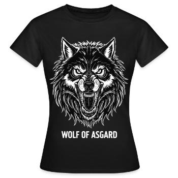 Loup de Fenrir Asgard Mascotte Wolf of Asgard - T-shirt Femme - noir - Devant - AI Model Female 172 dark (172cm)