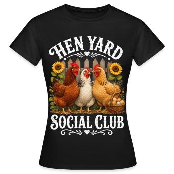 HEN YARD SOCIAL CLUB - Frauen T-Shirt - Schwarz - Vorne - AI Model Female 172 dark (172cm)