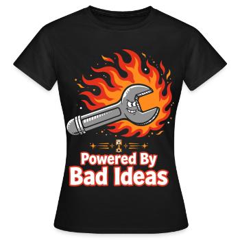 Propulsé par une clé à moindre de mauvaises idées - T-shirt Femme - noir - Devant - AI Model Female 172 dark (172cm)