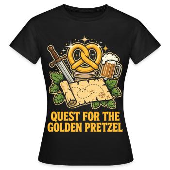 Quest For The Golden Pretzel - Frauen T-Shirt - Schwarz - Vorne - AI Model Female 172 dark (172cm)