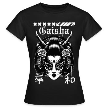 Geisha Maske Gothic - Frauen T-Shirt - Schwarz - Vorne - AI Model Female 172 dark (172cm)
