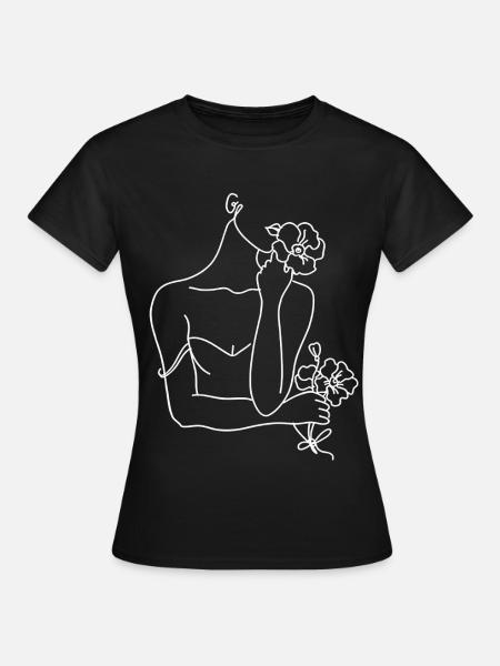 Linienkunst - Frauen T-Shirt - Schwarz