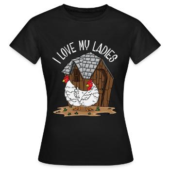 Poulet fermier fermier cadeau fermier - T-shirt Femme - noir - Devant - AI Model Female 172 dark (172cm)
