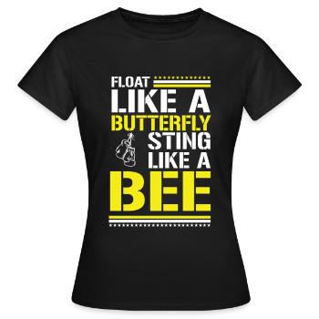 Float Like A... Zitat Muhammad Ali Trend Style - Frauen T-Shirt - Schwarz - Vorne - AI Model Female 172 dark (172cm)