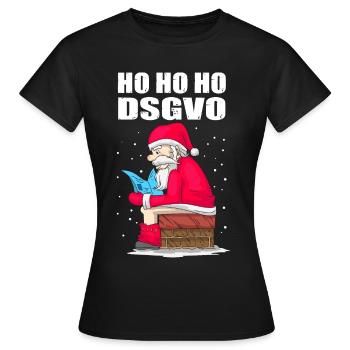 Weihnachtsmann DSGVO Datenschutz CEO Geschenk - Frauen T-Shirt - Schwarz - Vorne - AI Model Female 172 dark (172cm)
