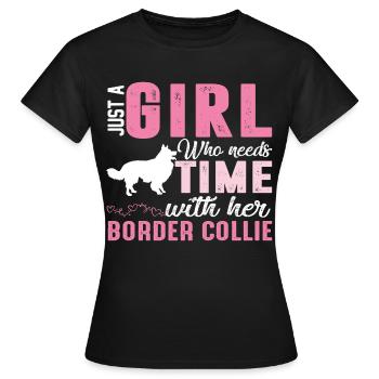 Border Collie - Women's T-Shirt - black - Front - AI Model Female 172 dark (172cm)