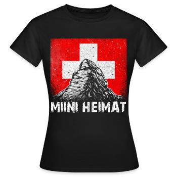 Switzerland Matterhorn Zermatt Swiss Cross Gift - Women's T-Shirt - black - Front - AI Model Female 172 dark (172cm)