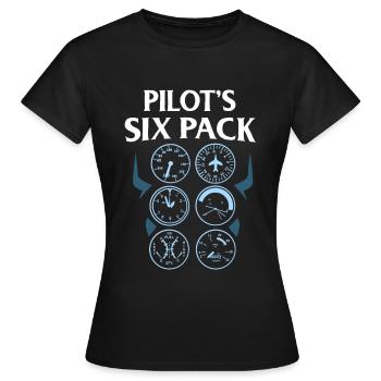Six-pack pilote de ligne pilote pilote cadeau - T-shirt Femme - noir - Devant - AI Model Female 172 dark (172cm)