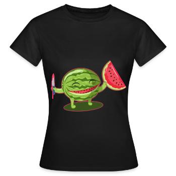 Melon melon de melon d'eau melon miel - T-shirt Femme - noir - Devant - AI Model Female 172 dark (172cm)