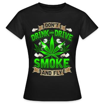 Weed smoke marijuana cannabis hemp gift - Women's T-Shirt - black - Front - AI Model Female 172 dark (172cm)
