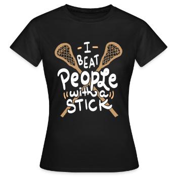 Lacrosse Lacross Lacrosse Gift Player - T-shirt Femme - noir - Devant - AI Model Female 172 dark (172cm)