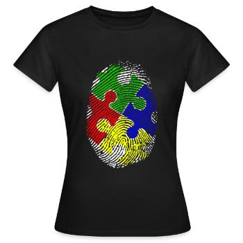 Empreintes digitales - T-shirt Femme - noir - Devant - AI Model Female 172 dark (172cm)