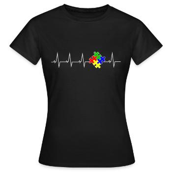 Rythme cardiaque Asperger autiste autiste autiste - T-shirt Femme - noir - Devant - AI Model Female 172 dark (172cm)