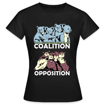 Coalition Koala opossum animaux de l'opposition zoo - T-shirt Femme - noir - Devant - AI Model Female 172 dark (172cm)