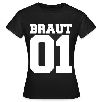 Junggesellenabschied Polterabend 01 Braut Crew - Frauen T-Shirt - Schwarz - Vorne - AI Model Female 172 dark (172cm)