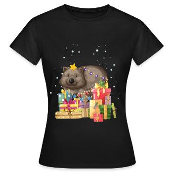 Wombat Australie Noël Noël laid - T-shirt Femme - noir - Devant - AI Model Female 172 dark (172cm)