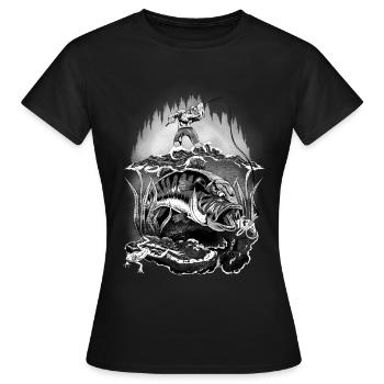 Perch Sea perch Perch Egli Fishing Fish - Women's T-Shirt - black - Front - AI Model Female 172 dark (172cm)
