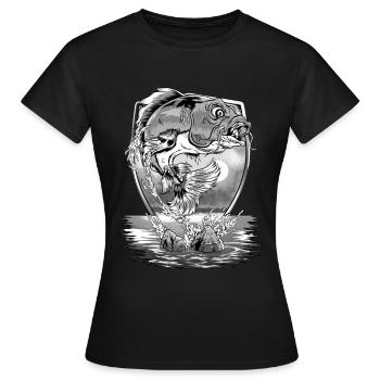 Poisson rouge carpe koi poisson pêche à la carpe - T-shirt Femme - noir - Devant - AI Model Female 172 dark (172cm)