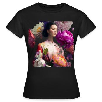 Geisha in Kimono Gift - Women's T-Shirt - black - Front - AI Model Female 172 dark (172cm)