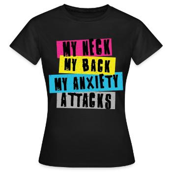 MEIN HALS MEIN RÜCKEN - Frauen T-Shirt - Schwarz - Vorne - AI Model Female 172 dark (172cm)
