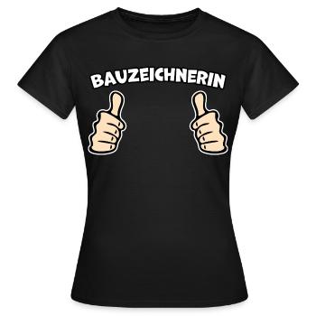 Bauzeichnerin Bauzeichner Geschenk - Frauen T-Shirt - Schwarz - Vorne - AI Model Female 172 dark (172cm)