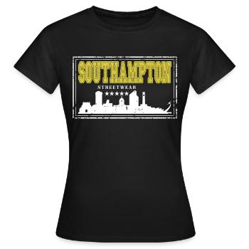 Southampton England UK Stadt Skyline Heimat Liebe - Frauen T-Shirt - Schwarz - Vorne - AI Model Female 172 dark (172cm)