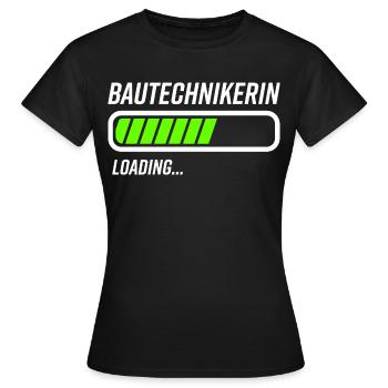 Bautechnikerin Bautechnik Loading Ladebalken - Frauen T-Shirt - Schwarz - Vorne - AI Model Female 172 dark (172cm)